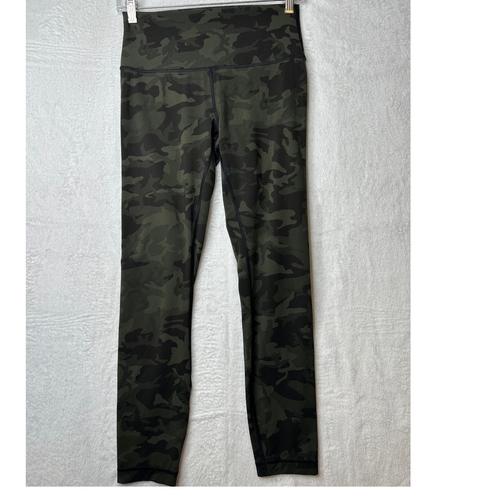 Lululemon Wunder Under Leggings Womens 6 Green Camo High Rise Luxtreme